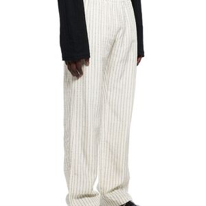 Menswear Reebok Pinstripe Ankle Zip Track Pants White And Gray Sizw XL